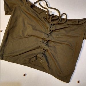 Charlotte Russe Lace Up Crop Top